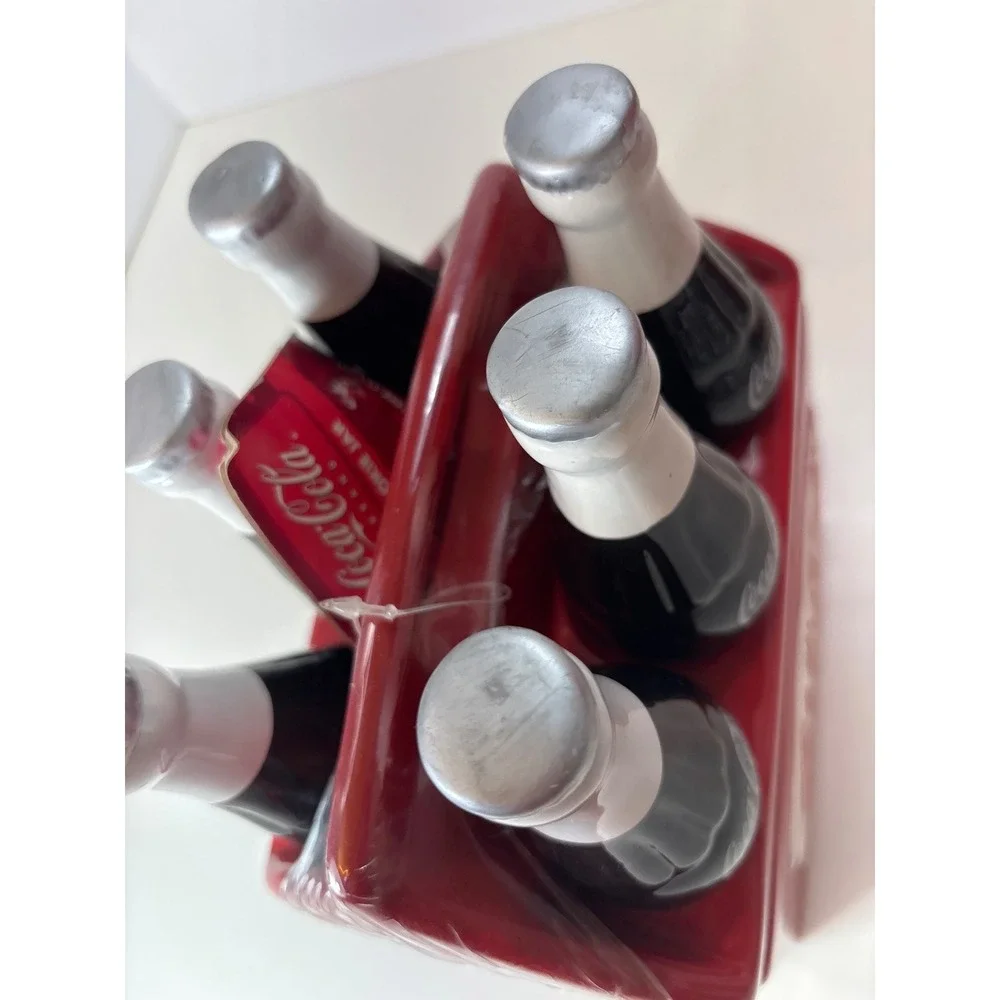 Vintage Coca-Cola Ceramic Cookie Jar Houston Harvest 6 Pk Bottle Design 90s NOS